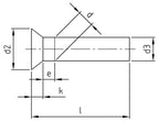 Nit cu cap plat DIN 661 ISO 1051 C otel inoxidabil A2