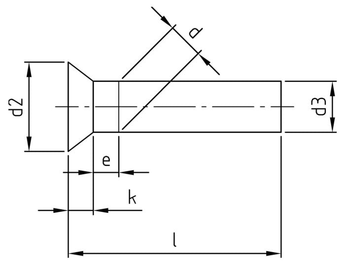 Nit cu cap plat DIN 661 / ISO 1051 C otel inoxidabil A2