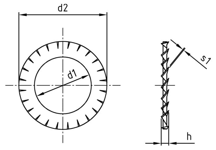 DIN 6798 - Saiba elastica crestata exterior tip A - 31,0 mm - 100 buc.
