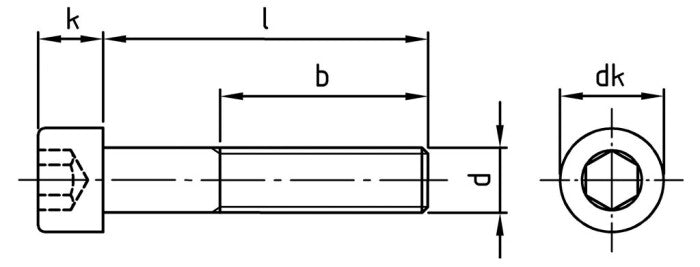 ISO 4762 - Surub cap cilindric / imbus filet partial - M 30 x 160 mm - 10 buc. - Admira Distribution