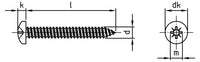 DIN 7981 - Surub autofiletant cap bombat cruce - 5,5 x 80 mm - 200 buc.