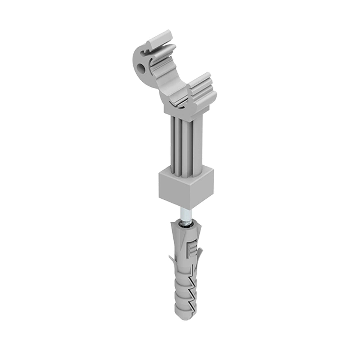 Suport gri ADMIRA Systems pentru conductor rotund de 8 mm, cu diblu de expansiune