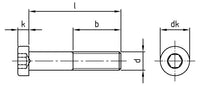 DIN 7984 - Surub cap cilindric mic cu hexagon imbus  - M20 x 110 mm - 25 buc.