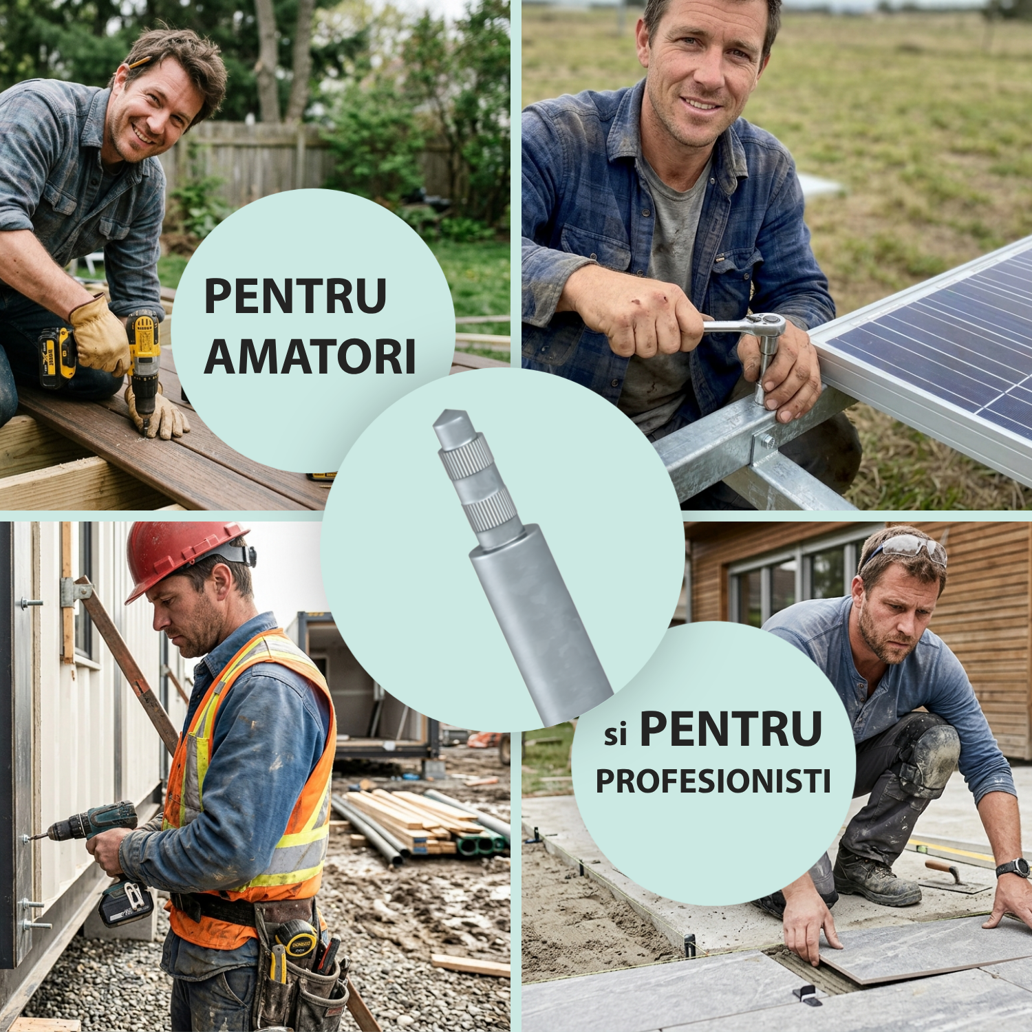 Electrod împământare Admira Systems 20 mm, 1500 mm, oțel zincat termic HDG, priză de pământ instalații fotovoltaice și paratrăsnet