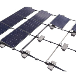 Sistem montaj panouri fotovoltaice J-systems acoperiș plat terasă balastat E-V, fără penetrare, rezistent la taifun