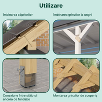 50x Șuruburi dulgherie pentru lemn, cap plat înecat M8