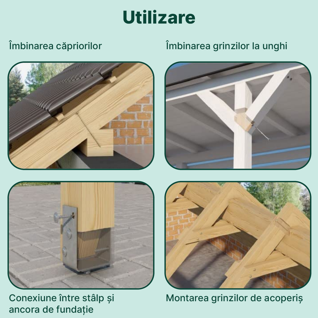 50x Șuruburi dulgherie pentru lemn, cap plat înecat M8