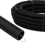 Copex Tub gofrat flexibil negru soft cu fir HF UV - 50m.