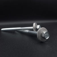 Surub 6.5mm cap hexagonal si piulita EPDM 19mm, otel inoxidabil A2