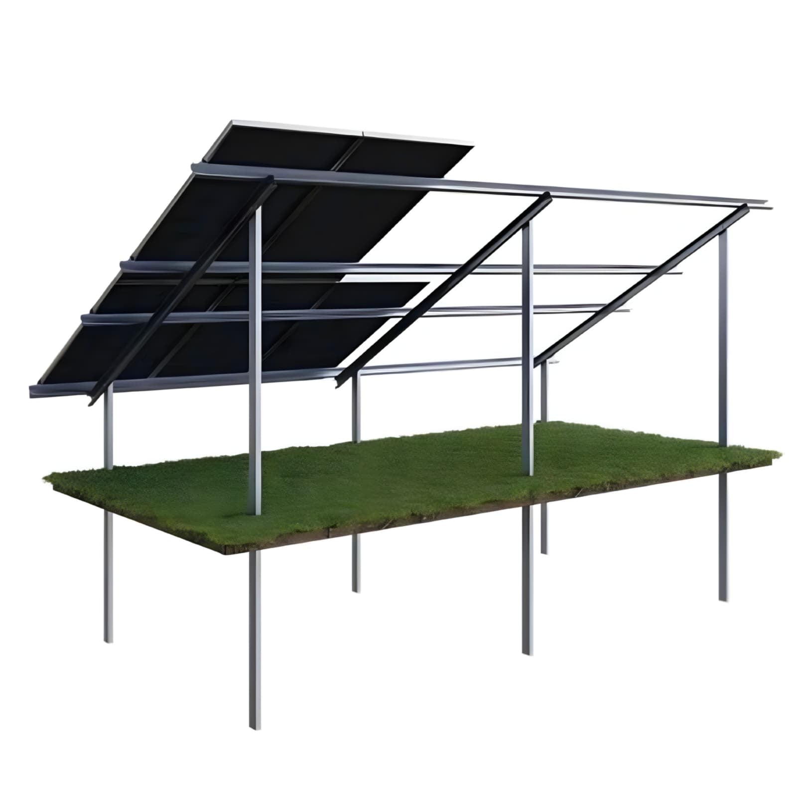 Structura Sol Cu Tarusi Oblici | 2x5 (10 panouri) | Unghi Reglabil | S350GD+Z275