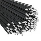 Fasete inox 304 negre 7,9x200 mm, coliere metalice autoblocante rezistente UV pentru cabluri și panouri solare, 100 buc.