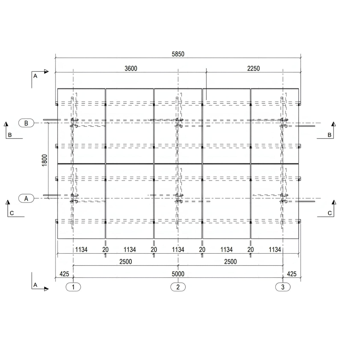 Structură Panouri Fotovoltaice Sol 10 Panouri - Model X 25° S350 ZM310