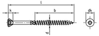 Surub lemn dulgherie terasa deck cap inecat cu nervuri varf ascutit - 4,0 x 60/36 TX 15 - 200 buc.