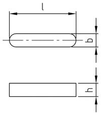DIN 6885 - Pana paralela inalta tip A - 16 x 10 x 80 mm - 50 buc.