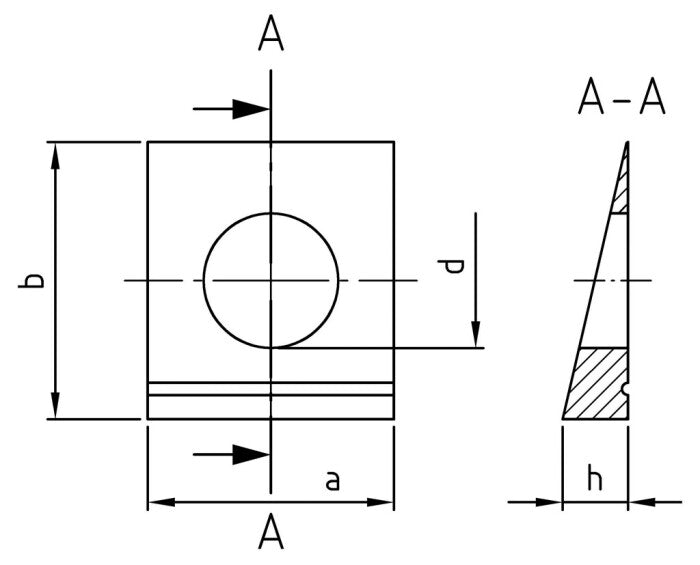 DIN 435 - Saiba patrata pentru profil I - 17,5 mm - 25 buc.