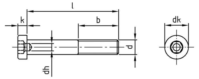 DIN 6912 - Surub cap cilindric mic si hexagon imbus cu ghidaj cheie - M3 x 16 mm - 1000 buc.