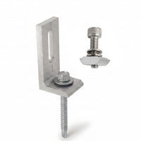 Adaptor L 40x80 mm aluminiu cu set de fixare M8 și șurub autoforant cu EPDM pentru profil C