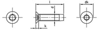 DIN 7500 - Surub cap inecat stea filet complet tip ME M6 x 25 TX 30 mm - 500 buc.