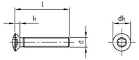 ISO 14584 - Surub cap inecat ridicat stea - M8 x 45 TX 45 - 200 buc.