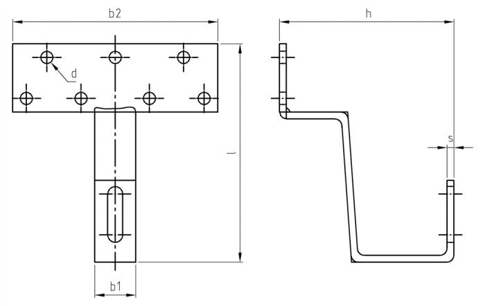 Carlig fix din otel inoxidabil A2 (304) pentru acoperis tigla ceramica sau beton