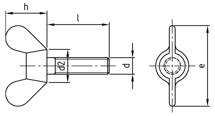 Surub metric cap fluture DIN 316 otel inoxidabil A2