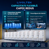 Sistem de stocare energie LIVOLTEK BES-P125X261E/U, 125 kW, 261,2 kWh, baterii LFP, On-Grid/Off-Grid