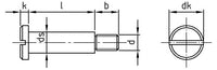 DIN 923 - Surub cap cilindric crestat cu prelungire filetata - M6 x 3 mm - 50 buc.