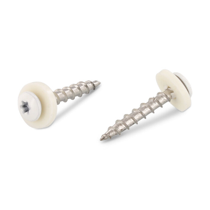 Surub pentru glaf cu saiba poliamida, filet pas mediu - C 3,9 x 16 TX 15 - RAL 9003 - 200 buc.