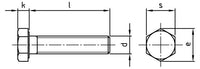 DIN 933 - Surub cap hexagonal filet complet - M2,5 x 18 mm - 1000 buc.