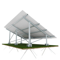 Structura sol MODEL X, cu tarusi oblici, unghi 25°, 10 panouri, material S350GD+Z275