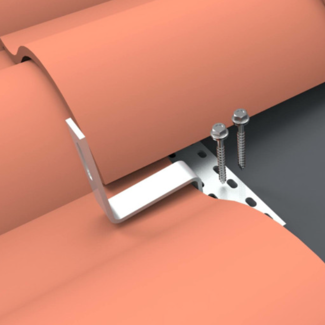 Carlig reglabil pentru acoperis din tigla – montaj lateral pe profil tip C, aluminiu