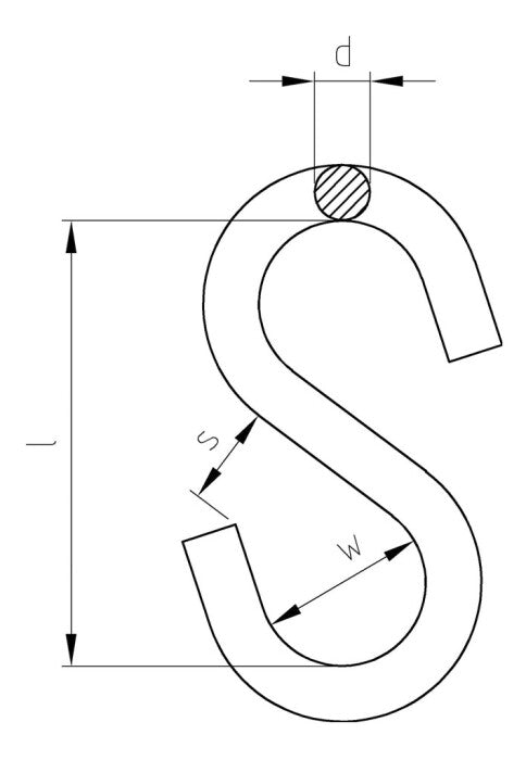 Carlig tip S simetric - 6 mm - 10 buc. - Admira Distribution