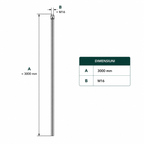 Catarg aluminiu 3000mm cu Adaptor cu filet M16 pentru PDA