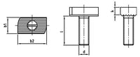 Surub cap T ciocan pentru profil 41/22 crestat orizontal - M12 x 35 mm - 100 buc.
