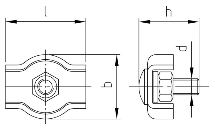 Clema dubla pentru strangere cablu metalic - 10 mm - 10 buc. - Admira Distribution