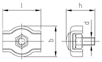 Clema dubla pentru strangere cablu metalic - 4 mm - 20 buc. - Admira Distribution