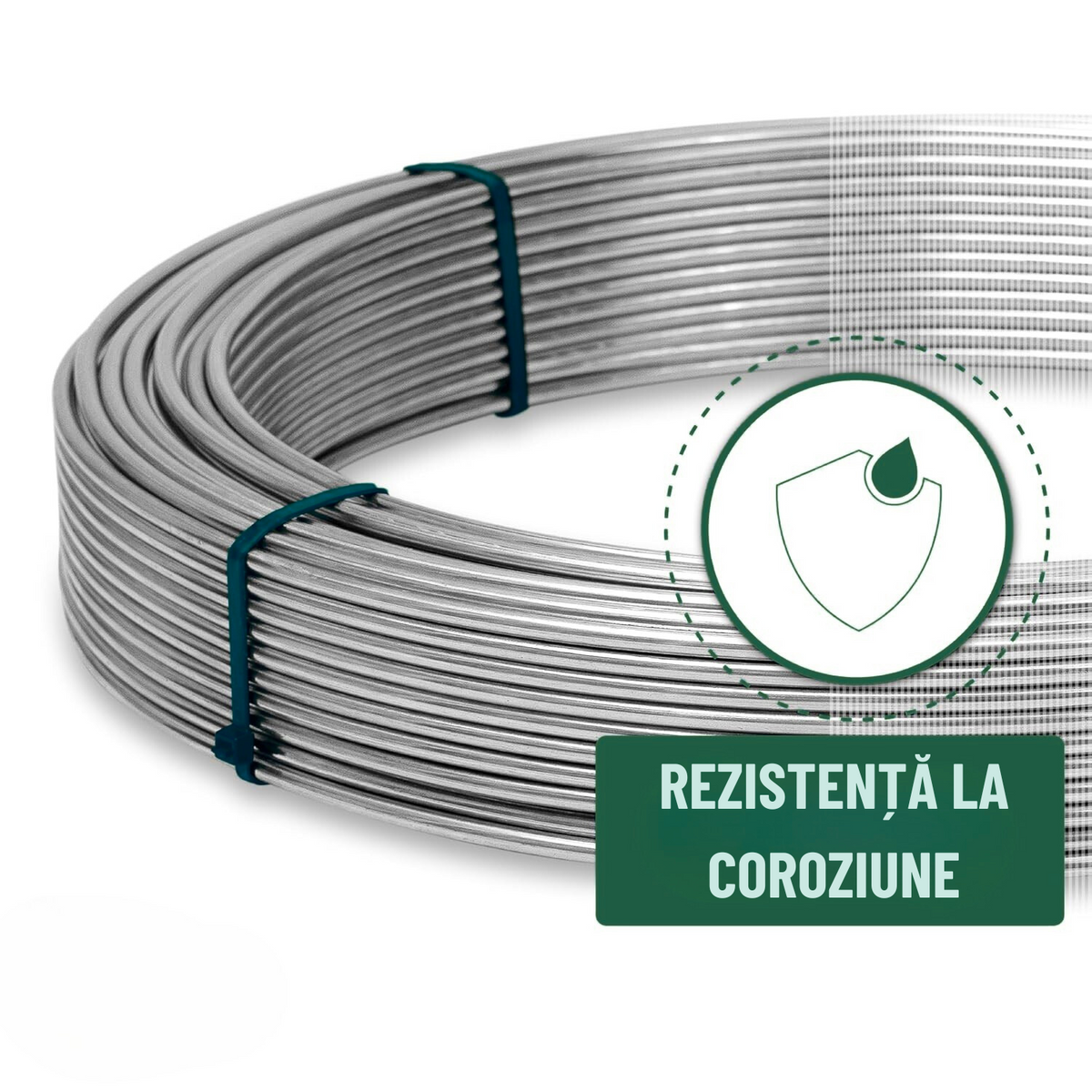 Conductor rotund de aluminiu pentru coborare 8/10 mm