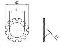 DIN 6797 - Saiba elastica cu dinti exteriori tip A - 17,0 mm - 500 buc.