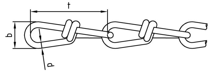 Lant de ridicare zale lungi - 13  x  82 mm - 50 m