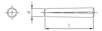 DIN 1471 - Stift cilindric cu nervura conica completa - 10 x 70 mm - 25 buc. - Admira Distribution