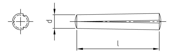 DIN 1471 - Stift cilindric cu nervura conica completa - 10 x 70 mm - 25 buc. - Admira Distribution