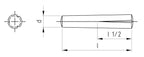 DIN 1472 - Stift cilindric cu nervura conica partiala - 1,5 x 6 mm - 500 buc. - Admira Distribution