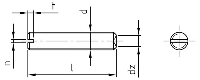 DIN 438 - Stift filetat cu crestatura varf concav - M 6 x 8 mm - 100 buc. - Admira Distribution