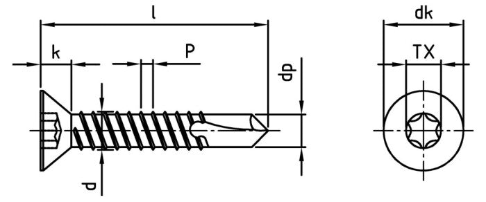 DIN 7504 - Surub autoforant cap inecat tip O - 5,5 x 40 mm - 200 buc. - Admira Distribution