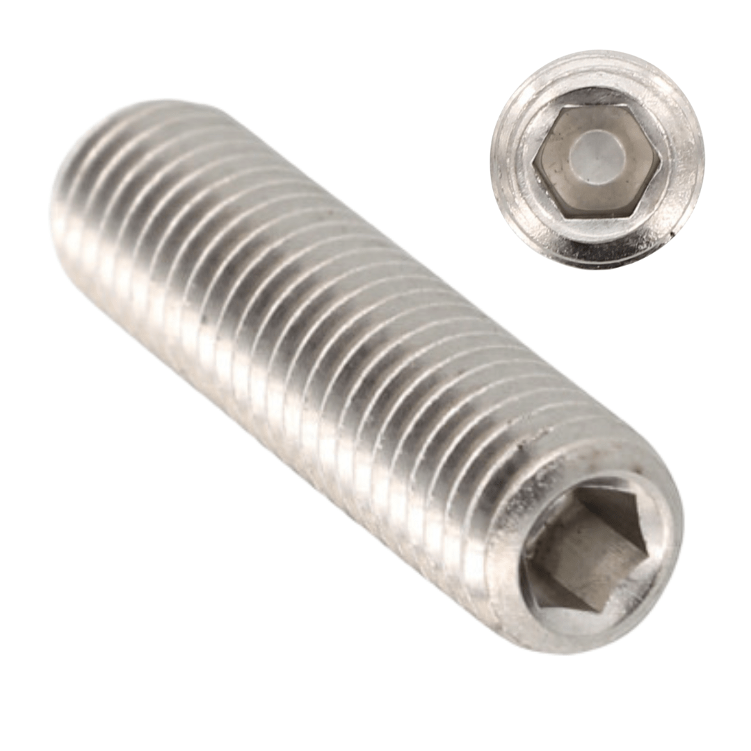 DIN 913 / ISO 4026 - Stift filetat cu locas hexagonal imbus varf plat - M 4 x 8 mm - 500 buc. - Admira Distribution