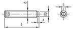 DIN 915 / ISO 4028 - Stift filetat cu locas hexagonal varf cilindric - M 2 x 2 mm - 500 buc. - Admira Distribution