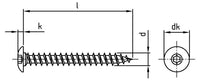 Surub pentru balamale cu cap plat stea - 6 x 35 TX 30 - 200 buc.