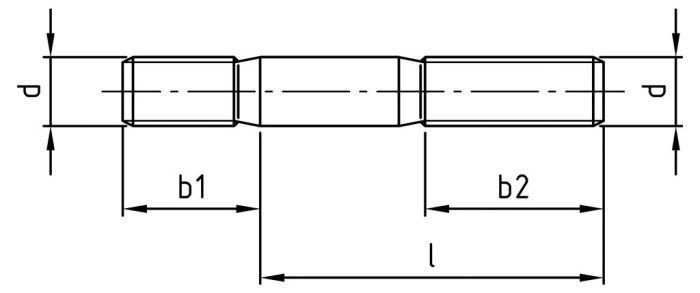 Prezon cu filet dublu - 2d DIN 835 diametru mic otel inoxidabil A2