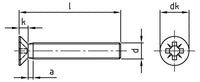 DIN 965 - Surub cap inecat cruce - M3 x 60 mm - 500 buc.