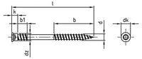 Surub lemn dulgherie terasa deck cap cilindric cu filet dublu - 5,5 x 70/34 TX 25 - 100 buc.